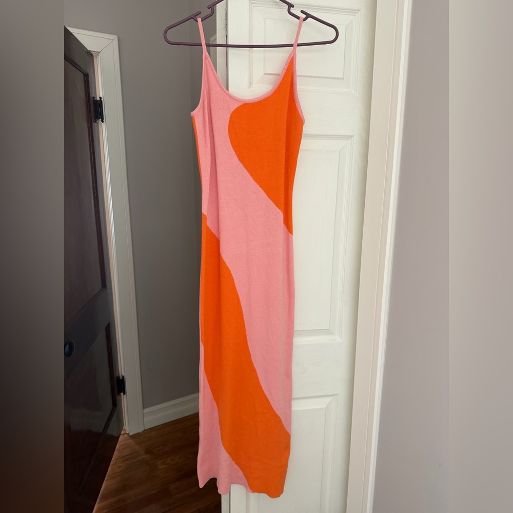 Pink and Orange Maxi Dress